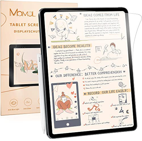2 Stück Papier Schutzfolie Kompatibel mit iPad Air 5.Generation 2022 & iPad Air 4 2020 10,9 Zoll, iPad Pro 11 Zoll (2022/2021/2020/2018),Matte Folie Blendfreiem zum Zeichnen, Schreiben und Notizen