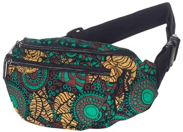KUNST UND MAGIE Bunte Boho Goa Bauchtasche Gürteltasche Hüfttasche Sidebag, Farbe:Petrol/Army Green
