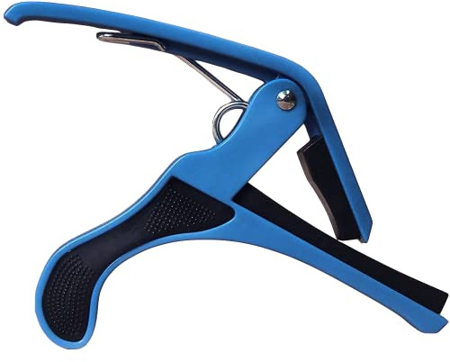 Rockstar - Cejilla de Pinza Automática Universal GK03BL Capo para Guitarra Clasica, Española, Flamenca Electrica y Ukelele, Gatillo de Liberación Rápida - Rockmusic