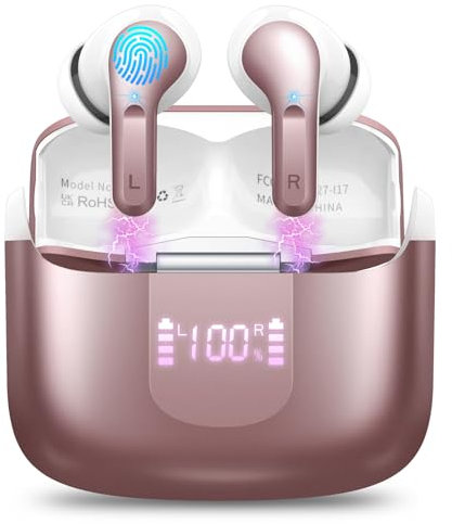 Bluetooth Kopfhörer, Kopfhörer Kabellos Bluetooth 5.3 In Ear Kopfhörer mit 4 Mikrofon, 2024 Neue Kabellose Kopfhörer ENC Noise Cancelling Earbuds mit USB-C, 40H Tiefer Bass, IPX7 Wasserdicht Ohrhörer