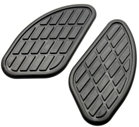 LEEQ Tapis de réservoir de Carburant pour Moto - Noir Autocollants latéraux antidérapants en Caoutchouc, Protecteur Protection Tapis Traction de réservoir d'essence de Moto Vintage Universal
