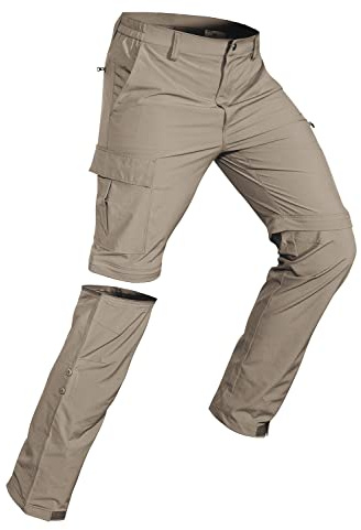 Wespornow herr zip-off-vandringsbyxor, avtagbara vandringsbyxor, ventilerande utomhusbyxor, arbetsbyxor, snabbtorkande sommarbyxor, funktionella byxor med 5 fickor