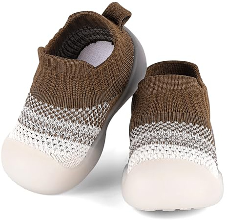 MASOCIO Baby pojkar flickor strumpskor spädbarn småbarn första promenadskor mjuk gummisula halkfria skor