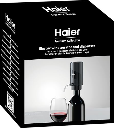 Haier Aeratore & Dosatore elettrico per vino, 2 in 1, Aromatizzazione e Freschezza Potenziate, Servi con Velocità e Perfezione, Opzione Regalo Perfetta per gli Amanti del Vino