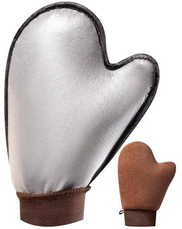 Raxove Applicatore di abbronzatura finta, guanto per applicazione abbronzante, Guanto bifacciale applicatore, Guanto abbronzante portatile in velluto doppia faccia per mousse, lozione, prodotto per