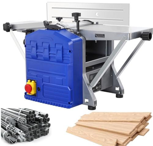 Electric Bench Planer, 1250W Powerful Bench Planer, Bench Thickness Planer, Low Noise for Hardwood & Softwood Planing and Thickness Processing Wood Planer Benchtop Machine