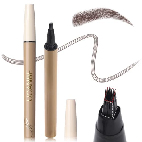 UCANBE Matita Sopracciglia Waterproof Microblading con Pennello Angolato, Pennello Morbido, Trucco Naturale per Sopracciglia (Marrone Cenere)