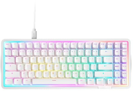 NZXT Teclado mecánico Gaming Function Elite MiniTKL con RGB magnético – Activación Ajustable – interruptores Hall Effect de Doble raíl –Disparador rápido – frecuencia de sondeo de 8K – DE – Blanco