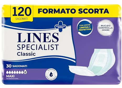 Lines Specialist Classic Pannoloni Sagomati per Incontinenza Donna e Uomo