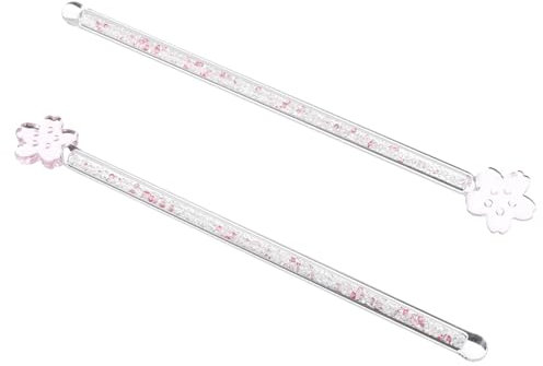 ULTECHNOVO 2 Set Di Per Mescolare Stecchette Caffe Stecchette Per Caffe Tè Casa Cucina Asta Bacchette Per Mescolare in Agitazione Bicchiere Rosa Riutilizzabile 2 Pezzi*2