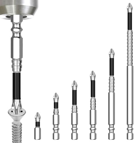 High Magnetic Screwdriver Drill Bit Set, 6pcs Anti-Slip Impact Bits, Precision & Durable Screwdriver Bits, Compatible with Electric Drill and Driver Tools
