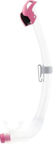 Cressi Seal Dry - Tubo Snorkel Dry Equipado con un Innovador Sistema de Celdas Cerradas, Ideal para Buceo Apnea y Snorkeling, Transparente/Rosa, Talla Unica Unisex
