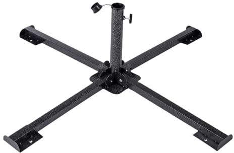 Base De Parasol, Support De Parapluie À L'extérieur En Métal, Porte-parapluie De La Terrasse, Construction Robuste, Résistante Aux Intempéries, 84x35x3,2 Cm Pour Les Jardins, Les Patios, Les Pelouses,