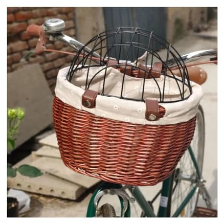 Support de Panier Avant vélo for Animaux Compagnie, Chat, Chien, for vélos Route, Shopping, équitation(Brown)