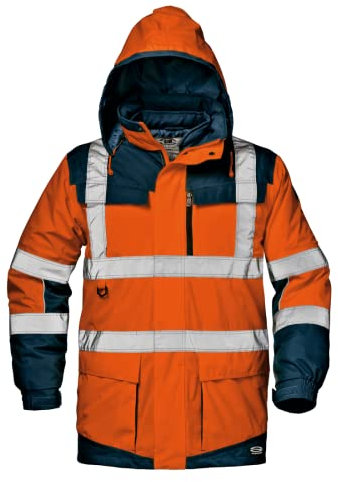 SIR SAFETY SYSTEM Jacke Regimental Split MC4116HC4X - 4 in 1 Warnschutzjacke - Größe 4XL - Orange/Blau - atmungsaktiv und wasserfest - 100% Polyester