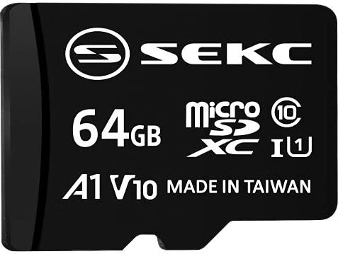 SEKC 64GB MicroSDXC Memory Card with Adapter - UHS-I U1, A1, V10, 4K, C10, Micro SD - SV10A164