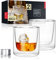 Moritz & Moritz 2 x 200 ml Whisky Gläser Set Doppelwandig - Hochwertige Gläser im eleganten Design - Spülmaschinengeeignet ideal als Whiskeygläser, Cocktailgläser, Rumgläser, Cognacgläser