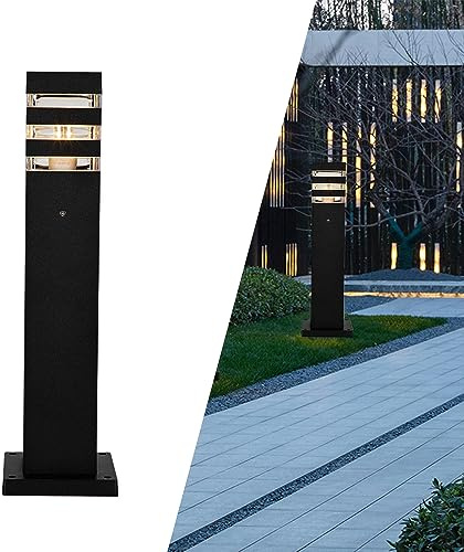 Mengjay Luces de Poste Exterior,Lampara de Jardin IP23 Impermeable Farolas Jardin Exterior,E27 Lámpara de Columna de Aluminio,Lámpara de pie exterior Luces Decorativa (A)