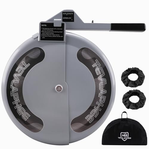 Tevlaphee Blocca Sterzo Auto, Antifurto Auto, Bloccasterzo Auto, Blocco Volante Auto Antifurto, Bloccasterzo a Copertura Totale, 3 Chiavi