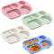 NOZVYCI Lot de 4 assiettes Plates Divisées avec 5 Compartiments Assiettes Incassables en Plastique Assiettes de Menu Divisées Assiette Dîner Réutilisables Pour adultes et Enfants (Couleur claire)