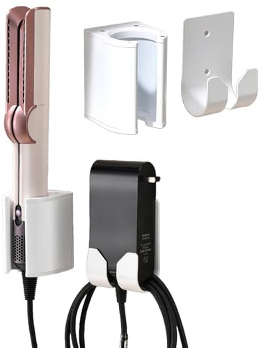 Fenmaru Wandhalterung für Dyson Airstrait HT01 Zubehör, Halterung für Dyson Airstraight Haarglätter/Dyson Airwrap Styler, Haarstylinggeräte Wandhalterung Multifunktionale Organizer Ständer (Weiß)