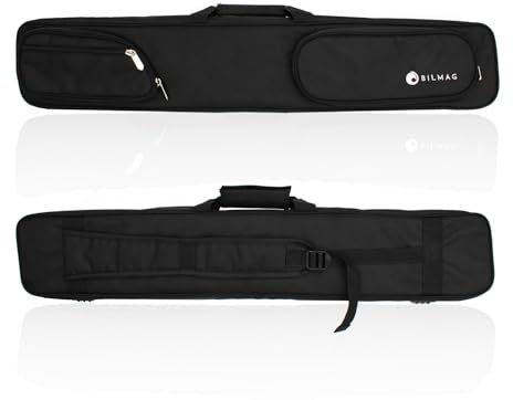 BILMAG Billard Queue Tasche Köcher Queuetasche OSC III, 82cm, 3/4, Pool (Schwarz)