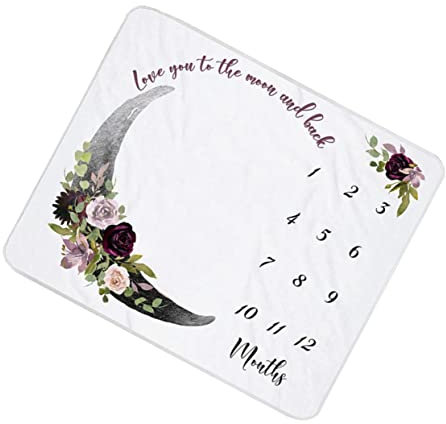 SWOOMEY Fotografie Hintergrunddecke Monatliche Fotodecke Decke Für Neugeborene Wickeldecke Für Neugeborene Personalisierte Decke Monatsdecke Aus Flanell