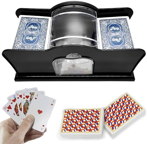 JIAMIAN Barajador Manual, Barajador De Cartas, Dispensador De Cartas, Mezclador Manual De Cartas, Baraja 2 Barajas De Cartas, Adecuado para Juegos De Póquer Caseros Al Aire Libre
