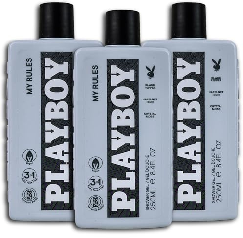 3 er Pack PLAYBOY My Rules 3in1 Shower Gel 3 x 250 ml