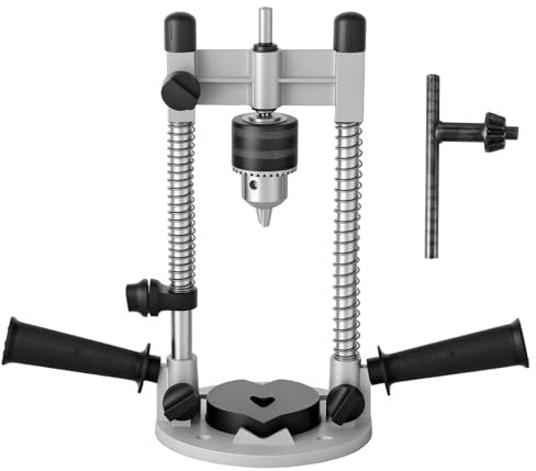 Bohrständer Bohrfutter Kompatibel mit Bohrer von 10-13mm Bohrmaschinen-Ständer 90° Vertikale Positionierung mit Staubsaugerschnittstelle Bohrhilfe für Wände Holzbearbeitung (Ohne Schutzhülle)