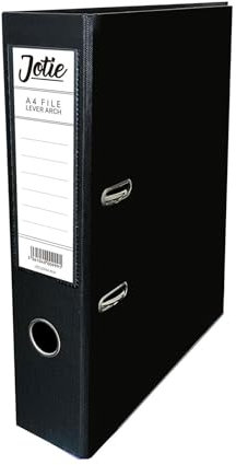 1 x Black A4 Lever Arch File for Paperwork A4 Folders with 70mm Spine, Thumb Ring & Elegant Anti-Spill Cover | Large Ring Binders | File Storage & Office Supplies Assorted Colours