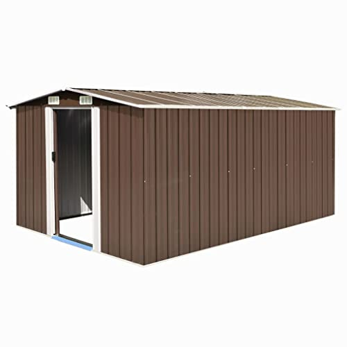 Générique Abri de Jardin 257x392x181 cm Métal Marron,Maison & Jardin,Pelouses & Jardins,Vie en extérieur,Structures extérieures,Cabanes & abris de Jardin,Brun,91 KG,143347