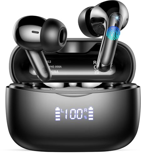Dbasne AI Traducteur Vocal Instantané, Bluetooth 5.4 Ecouteurs sans Fil 56H Ecouteur Traducteur Instantané avec 164 Langues et 7 Modes de Traduction, ENC Réduction Antibruit Mic