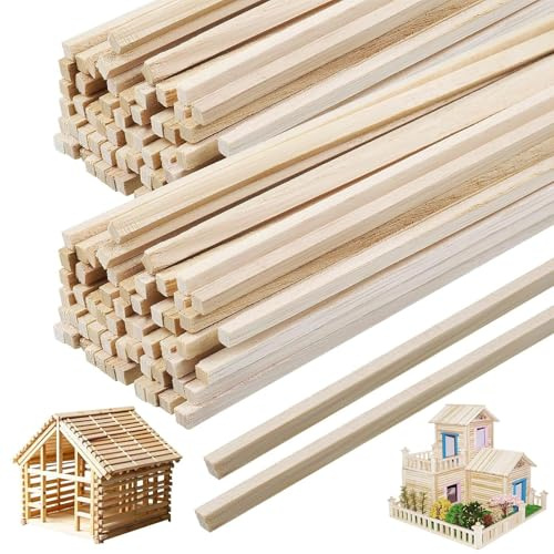 Dryxog 100 Piezas Palitos de Madera Listones de Madera