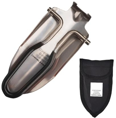 Pala plegable de acero inoxidable para camping, senderismo, senderismo, supervivencia, , al aire libre