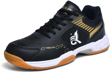 JiuQing Herr Badmintonskor Pickleball Tennis Sneakers Andningsbara Bekväma Lätta Courtskor