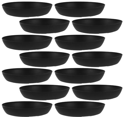 INOOMP 24 Platillos Redondos de Plástico para Macetas de Jardín, Ideales para Suculentas y Bonsáis, Bandejas de Drenaje para Interior y Fiesta Verano