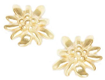 My Gold Damen Ohrringe Edelweiß Gold 585 Echtes Gelbgold (14 Karat) 8mm x 7mm Blume Trachtenschmuck Golden Edelweiss V0013292