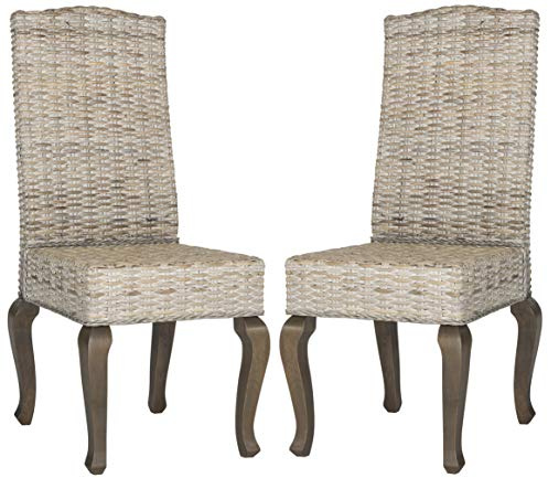 Safavieh Home Collection Milos Grey Wicker 18-inch Dining Chair