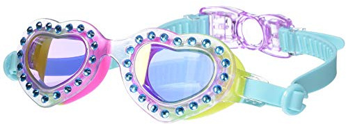 Bling2o - Gafas de natación para niñas, protección UV, antivaho, a partir de 3 años (I Love You Too Blue)