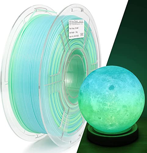IEMAI PETG Filament 1.75mm 1Kg, High Speed Durchscheinend PETG Gradient Regenbogen Blau Grün 3D Drucker Filament, Maßgenauigkeit +/- 0,02 mm