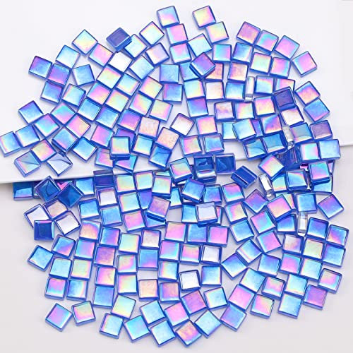 Yatinkim 170g Mosaikfliesen Basteln Bulk DIY Buntglas Mosaiksteine Glasstücke Haus Fotorahmen Handgefertigt Schmuck Art Dekoration Untersetzer Geschenk Marineblau