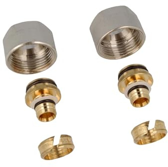 tecuro MS raccordo a morsetto per tubo composito in plastica e alluminio Ø 14 x 2,0 mm, set da 2