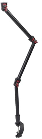 Cryfokt Articulating Friction Magic Arm, aluminium 3 sektion justerbar över huvudet kameramontering, skrivbordsstativ med 360° kulhuvud och C-klämma, bordslampestativ för strömning av vlog, mikrofon