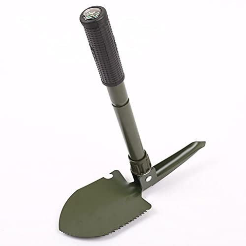 Outdoor Foldable Shovel Multifunctional Carbon Steel Camping Spade Folding Shovel Camping with Storage Bag Children S Spade for Survival Activities (ArmyGreen)