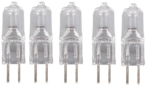 JZLBBC Lot De 5 Ampoules Halogenes Ampoules Halogènes Gy6.35 24V 50W G6.35 Lampe À Base De Broche Lumière Blanche Chaude Capsule Transparente,35W