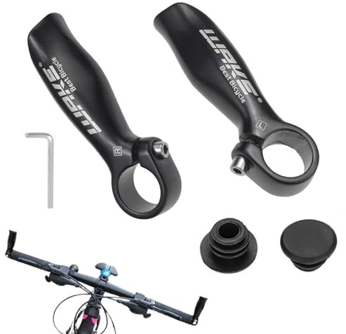 1 Paire Extrémités de Guidon de Vélo en Alliage D'aluminium Corne VTT Ergonomique Poignées de Vélo avec 2 Butées D'extrémité pour Vélo de Route Cyclisme 22,2 mm