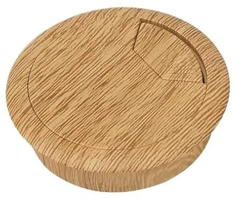 Passe-câbles de bureau, cache-trou de câble de bureau, 2 pièces 50/60 mm for table en plastique grain de bois, cache-trou de câble for ordinateur, fil rond (Style 1-50mm)