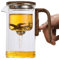 Enchanti Tea Pot, Enchantipot Magic Tea Po, Water Separation Glass Teapot with Wooden Handle, Press Control Magic Tea Pot, Enchantipot Magic Pot