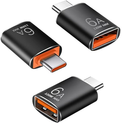USB C to USB Adapter 3 Pack, 10Gbps USB-C Male to USB3.0 Female OTG Adapter Type C Thunderbolt 4 Compatible with iPhone 15/16, MacBook Pro MacBook Air, Pad Pro, Dell XPS and More Thunderbolt 3 Devices